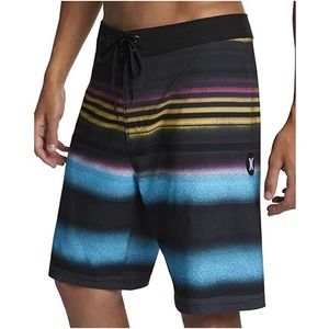 Hurley Phantom Mens Size 30 Board Shorts Multicolor Stripes Recycled Polyester